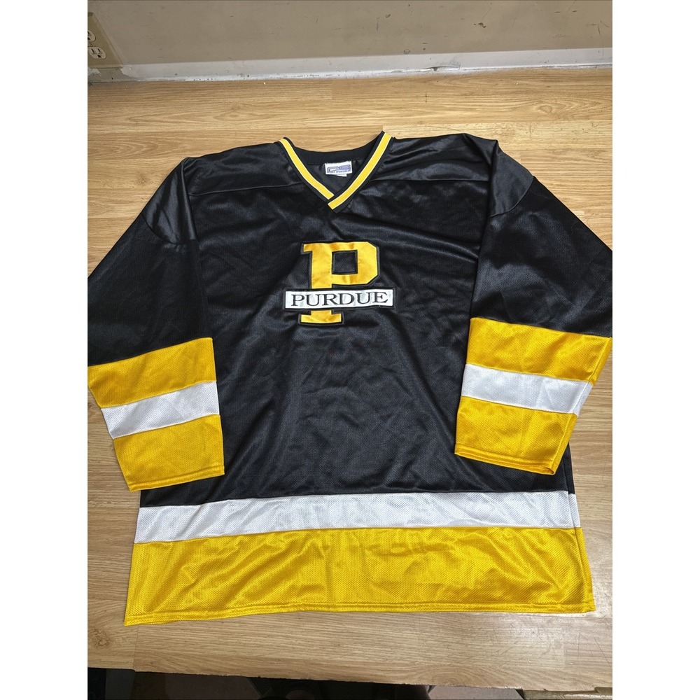 Vintage 90s Purdue Boiler Makers Hockey Jersey Size XL Made In USA